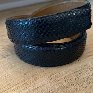 Terry Stack genuine leather belt snake skin print made in USA medium
